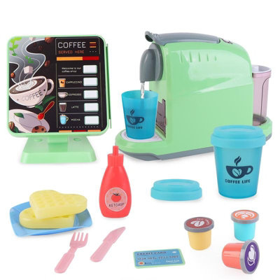 Deao Toys Coffee Shop Set With Coffee Maker Toy Green from B&Q