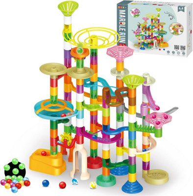 Deao Toys 150 Piece Marble Run Toy Set Educational Toy Stem Marble Rush Diy Construction Toy For Kids Ages 3 4 6 8 Plus