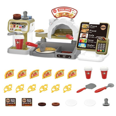 Deao Toys Pretend Play Coffee Shop Set 30Piece Kids Coffee Maker Playset With Pizza Shop And Cash Register Stem Toy For Toddlers from B&Q