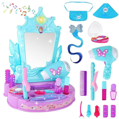 Deao Toys Toy Vanity With Lights And Sounds Pretend Play Beauty Salon Makeup Kits Gift For Toddler 3 Plus from B&Q