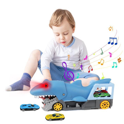 Deao Toys Shark Devour Transport Car Playset For Kids Shark Chomp Vehicle Toy With 4 Scale Car Transport And Storage Vehicles from B&Q
