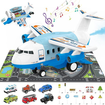 Deao Toys Deao Cargo Airplane & Car Track Play Set With LightsMapMusic & Accessories Fun Gift For Kids 3 To 6 from B&Q