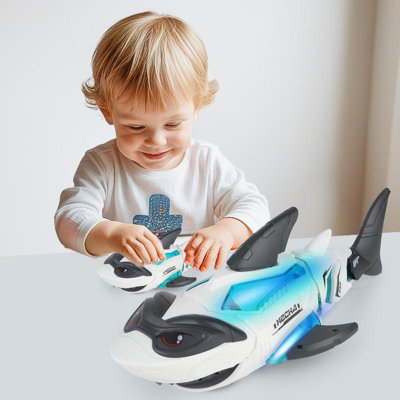 Deao Toys Electric Crawling Shark Toy For Toddlers Interactive Mechanical Shark With Lights & Music And Automatic Obstacle Perfect Birthday from B&Q
