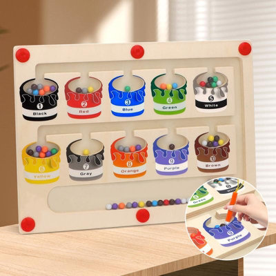 Deao Toys Deao Montessori Color & Number Maze Wooden Counting Game For Toddlers Educational Toy For Motor Skills & Color Recognition from B&Q