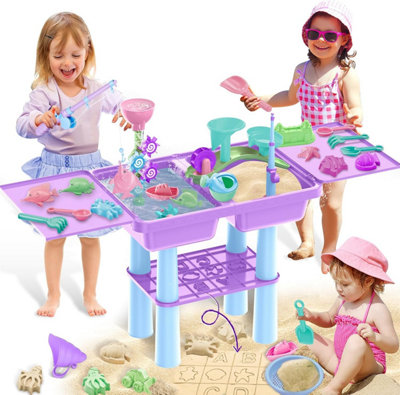 Deao Toys Purple Sand And Water Activity Sandbox Sensory Table For Kids Summer Outdoor Multifunctional Table Toy from B&Q