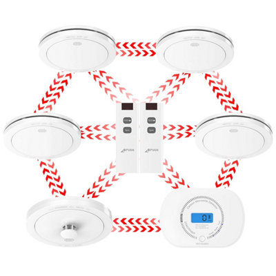 Cpvan Wireless Interlinked SmokeHeat & Carbon Monoxide Alarm BundleScotland & England Law Compliant 10-Year Battery Life from B&Q