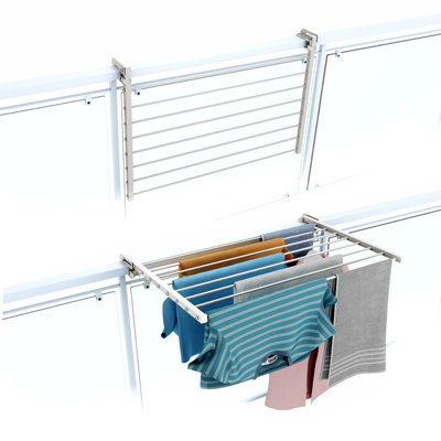 Foxydry Duo 82 Cm WhiteCompact Balcony Laundry DryerFoldable Outdoor Washing Line