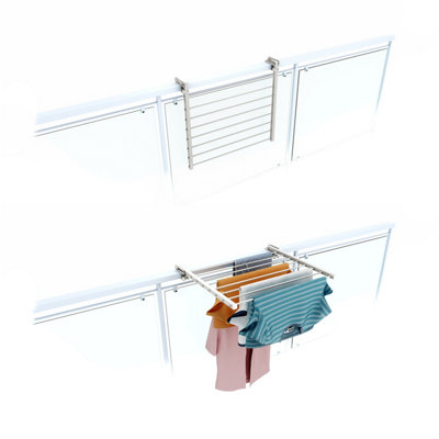Foxydry Duo 62Folding Clotheshorse For BalustradesExteriors And BalconiesWidth 62 Cm White