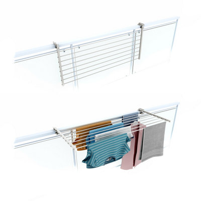 Foxydry Duo 102Folding Clotheshorse For BalustradesExteriors And BalconiesWidth 102 Cm White