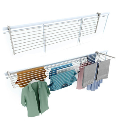 Foxydry Duo 162 Cm WhiteFoldable Washing Line For BalconiesSturdy And Rust-Proof Laundry Rack