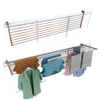 Foxydry Duo 202 Cm CortenLarge Laundry Rack For BalconiesRust-Resistant Drying Frame