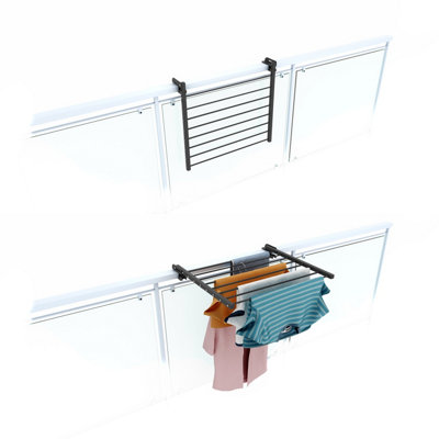 Foxydry Duo 62Folding Clotheshorse For BalustradesExteriors And BalconiesWidth 62 Cm Anthracite