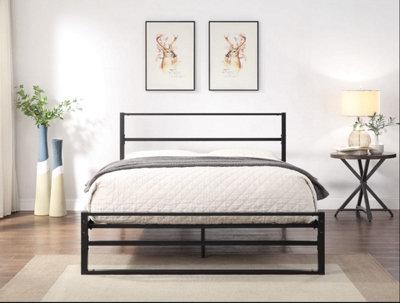 Hartfield Black Metal Double Bed Frame 4Ft6 from B&Q