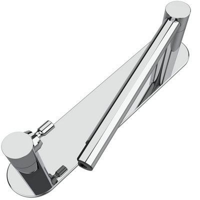 Wzrua Toilet Roll Holder Self AdhesiveDouble Post Pivoting Stick On Paper Chrome Stainless Steel No Drilling For Bathroom from B&Q