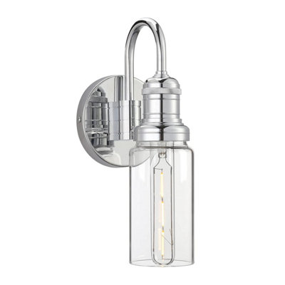 Yosoan Lighting Modern Vintage Industrial Globe Sconce Wall Light Fitting With Long Clear Glass LampshadeFor Office Home from B&Q