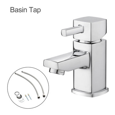 Bathwest Chrome Bathroom Basin Sink Mixer Taps Single Lever Monobloc Mixer from B&Q