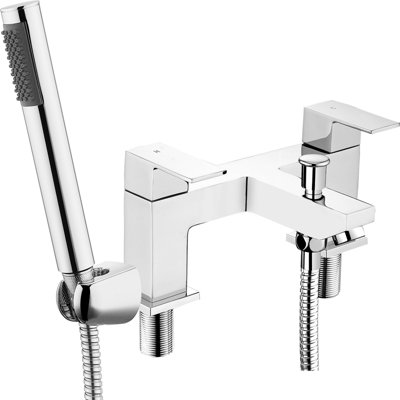 Bathwest Bath Filler Shower Taps Mixer Deck Mount Bath Tub Taps & Shower Head Twin Lever from B&Q