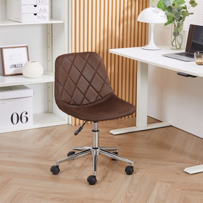 Office ChairLeather SuedeAdjustable HeightWheels360 SwivelHeavy Duty Base150Kg Load  1 Pack from B&Q