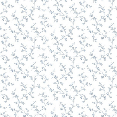 Galerie Pretty Prints Blue Allisons Floral Trail Wallpaper Roll from B&Q