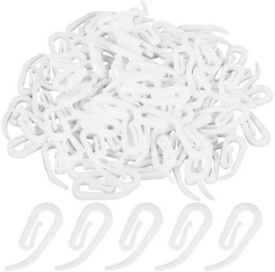 Stadux Hooks Plastic White Pack Of 1002.8X1.2CmPremium Drapery Hooks For WindowsDoors & Shower Curtains  Fits Most Of Curtains from B&Q