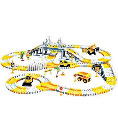 222 Children Construction Race Track Car Toy Set from B&Q