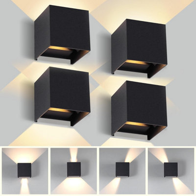Chenben Outdoor Wall Lights 12 W Waterproof Ip 65 Aluminum Black Indoor Lamp Led Outside Adjustable Beam 3000 K Warm White For from B&Q