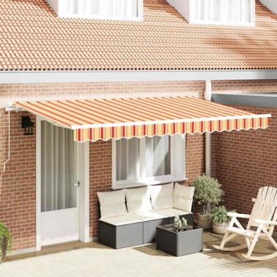 B&Q -  Retractable Awning Multicolour And Yellow And Orange And White