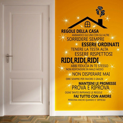 Walplus Wall Sticker Decal Rooftop House Rules With Italian And Swarovski Crystals from B&Q