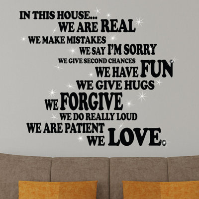 Walplus Swarovski Crystals & Family Rules-Ii Murals Decals Home Decoration Wall Stickers from B&Q