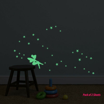Walplus Wall Sticker Glow In Dark Fairy (Set Of 2) Decal Art Home Decorations from B&Q