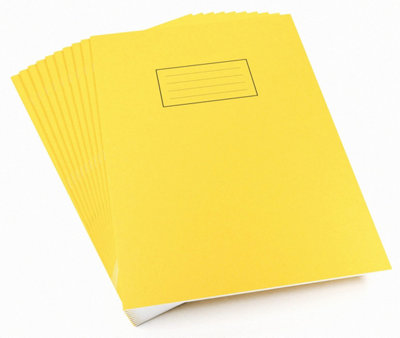 Silvo Silvine Exercise Book Ruled With Margin A4 Yellow (Pack Of 10) from B&Q