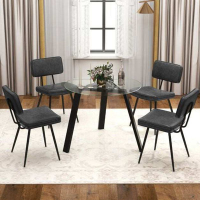 B&Q Kitchen Faux Leather Upholstered Dining Chair Set Of 4