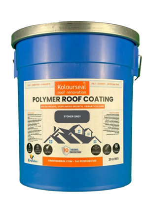 Kingfisher Building Products Kolourseal Roof Paint - Stoker Grey - Water Proofs - Stops Moss Growth - Vibrant Colours - 10 Year Lifespan