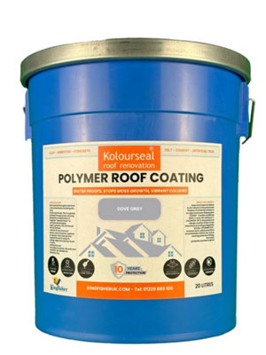 Kingfisher Building Products Kolourseal Roof Paint - Dove Grey - Water Proofs - Stops Moss Growth - Vibrant Colours - 10 Year Lifespan