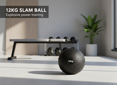Modern Fitness 12Kg Slam BallNo-Bounce Sand Filled Medicine BallHeavy Duty Pvc Weight from B&Q
