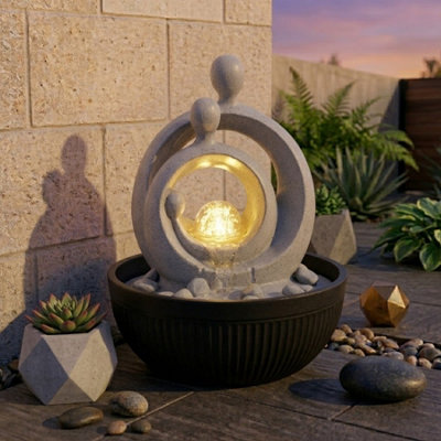  - Abstract Family Led Ball Water Feature