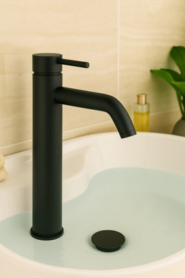 Chepstow Black Freestanding Basin Mixer Tap from B&Q