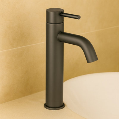 Chepstow Gunmetal Freestanding Basin Mixer Tap from B&Q