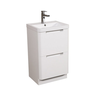 Monza Gloss White Basin Vanity 500mm from B&Q