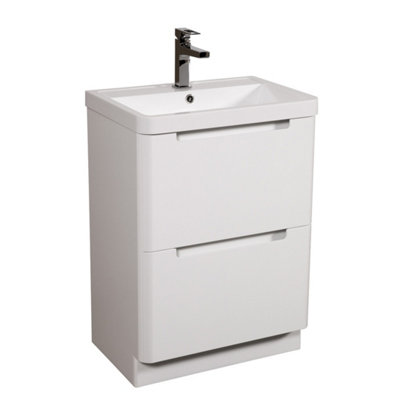Monza Gloss White Basin Vanity 600mm from B&Q