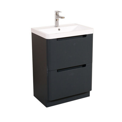 Monza Premium Grey Basin Vanity 600mm from B&Q
