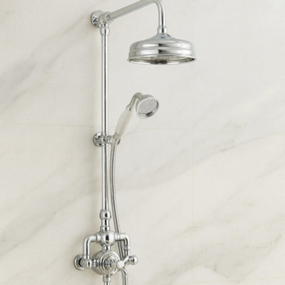 Tenby Chrome Traditional Thermostatic Shower Set from B&Q