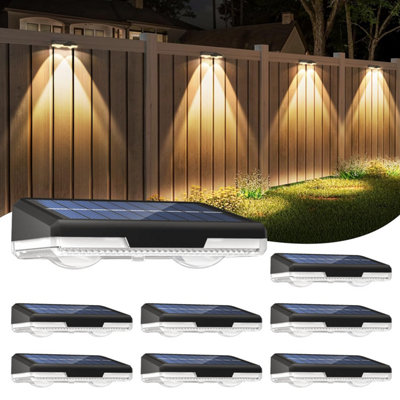 Solar-Fence-Lights-Outdoor-GardenGarden Wall Lights Outdoor 8 Colors 9 Modes Rgb Fence Light For Ouside Ip 65 Waterproof from B&Q
