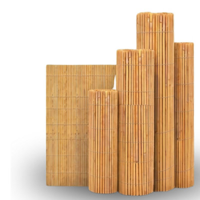  - Aamen Natural Bamboo Slat Screening Garden Fence Roll 1.2M X 4M