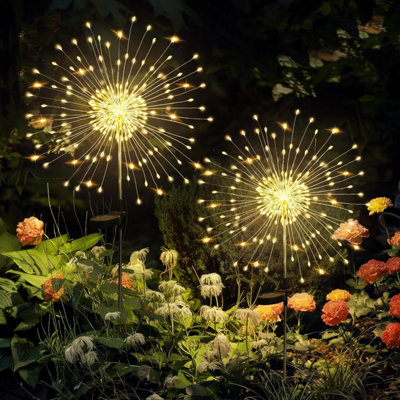  - Gigalumi Solar Lights Outdoor Garden120 Leds 2 PacksStarburst Light For Yard Landscape Lawn Backyard Patio Party Wedding