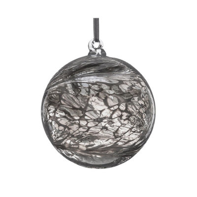Sienna Glass 10Cm Friendship Ball 25Th Wedding Anniversary Silver