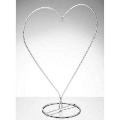 Sienna Glass Heart Shaped Display Stand Silver from B&Q