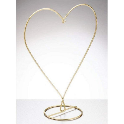 Sienna Glass Heart Shaped Display Stand Gold from B&Q