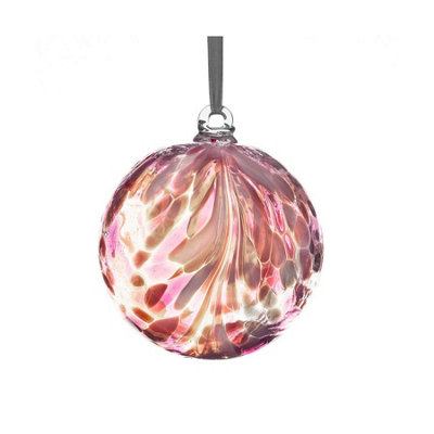 Sienna Glass Light Friendship Ball Feather Design Flamingo 10Cm