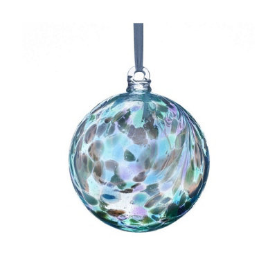 Sienna Glass Light 10Cm Friendship Ball - Feather Design - Peacock - Image 6